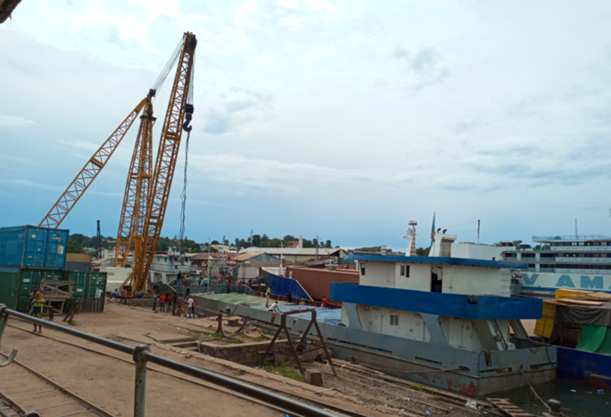 Vue du port de Kalemie (Tanganyika). Jeudi 30 décembre 2021 </p>
<p><br />Radio Okapi/Ph. François Xavier Mybe
