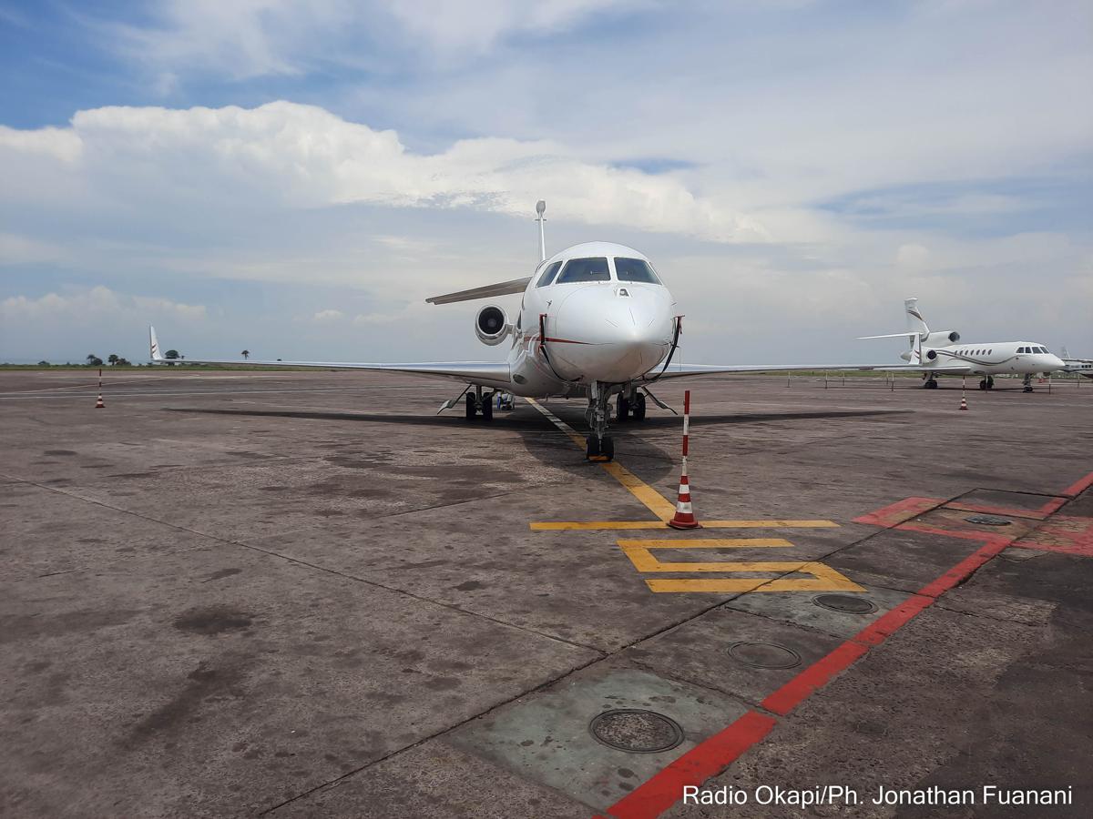 (Illustration) Un aéronef stationné à l'aéroport international de N'djili. Kinshasa, le 14 novembre 2022.<br />Radio Okapi.Ph/ Jonathan Fuanani