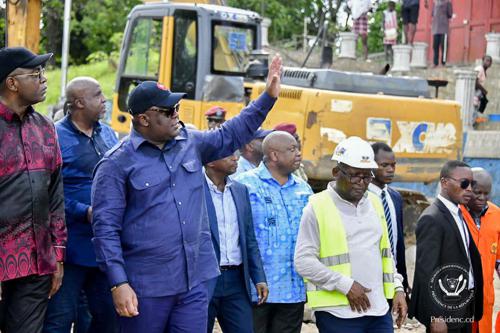 Kinshasa : Félix Tshisekedi évalue l’évolution des travaux aux sites endommagés par la pluie à Matadi Kibala et au poste/station SNEL de Funa