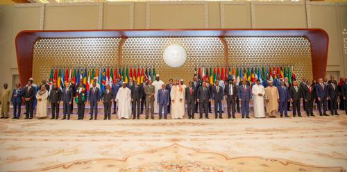 Photo du sommet Arabie Saoudite-Afrique, organisé au Centre de conférence international du Roi Abdul Aziz à Riyad, le 10/11/2023 <br />ministère de l'Economie nationale