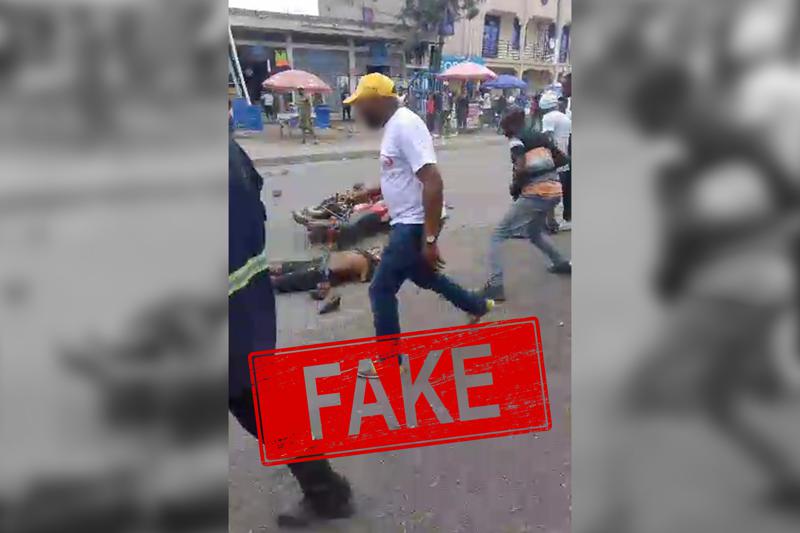 Capture d'écran video amateur sortie de son contexte<br />Radio Okapi