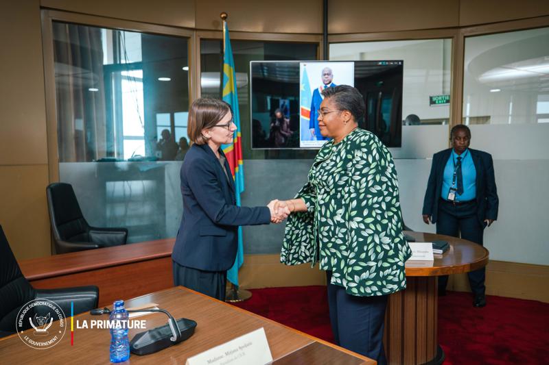 Mirjana Spoljaric, présidente du CICR et Judith Suminwa, Première ministre de la RDC, Kinshasa, mai 2025<br />Primature 20250509174948924161_Judith.jpg?imgmax=800