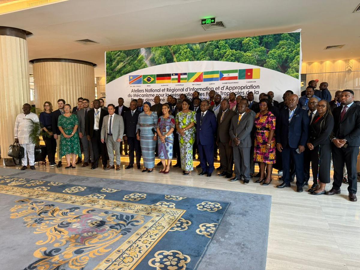 Les ministres de l'Environnement et Forêts des pays du Bassin du Congo à l'issue de l'atelier sur l'initiative TFFF, vendredi 23 mai 2025, au Congo Fleuve Hôtel, à Kinshasa.<br />Photo/Cellcom Min. Environnement 20250523233021716937_Envi.jpg?imgmax=1200