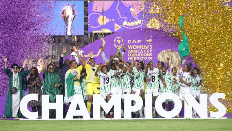 Les Super Falcons du Nigeria sacrées championnes de la CAN féminine de football 2024. Rabat, le 26 juillet 2025.<br />Photo CAF 20250727145904940836_original-D146A0E2-7B22-43E0-8D3D-61CD97B773CE.jpeg?imgmax=800