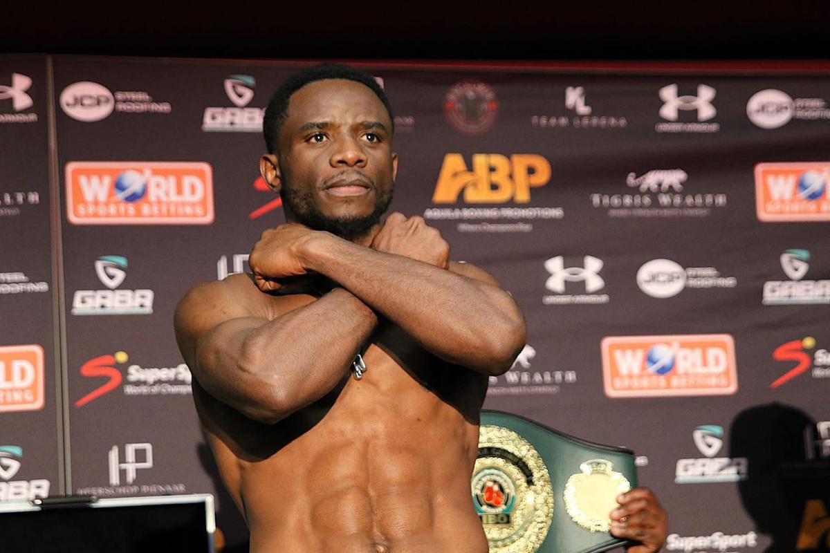 Le boxeur congolais Patrick Mukala lors de la pesée d’avant son combat contre l’Angolais Cristiano Ndombasy à Johannesburg. <br />Droits tiers 20250801075235141572_e7a51964-9687-4668-8ccf-bdc93f025a00.jpeg?imgmax=1200