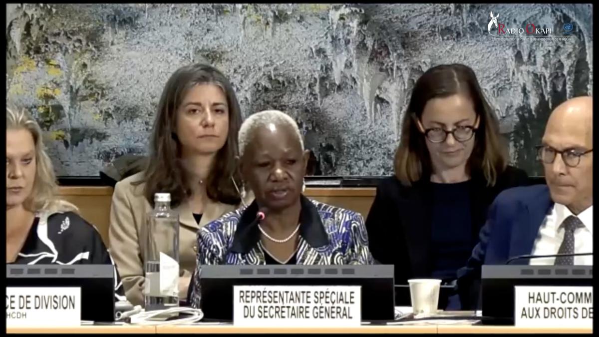 La cheffe de la MONUSCO, Bintou Keita, lors de son intervention à la 60e session du Conseil des droits de l'homme, le 09/09/2025 à Genève.<br />Capture d'écran 20250909143145320694_Mme_BINTOU_K.jpg?imgmax=1200