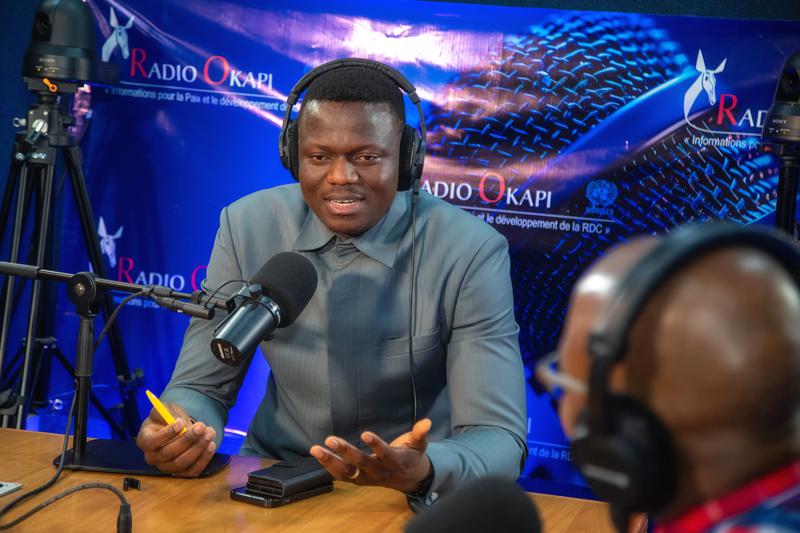 Honorable Joseph Nkoy, rapporteur adjoint de la Commission Défense et sécurité de l’Assemblée nationale. Invité de l’émission Parole aux Auditeurs, 22 septembre 2025.<br />Radio Okapi/Ph. Nelson Nyombe