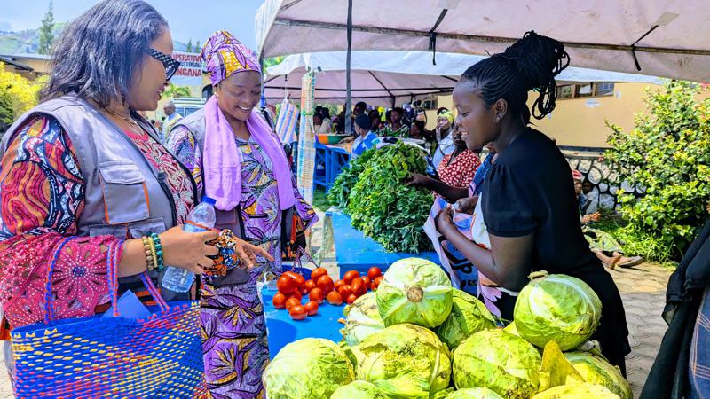Les femmes du territoire de Masisi au Nord-Kivu célèbrent à Sake, la journée internationale de la femme rurale, le 15 octobre 2025. <br />Photo Coopérative Tuungana