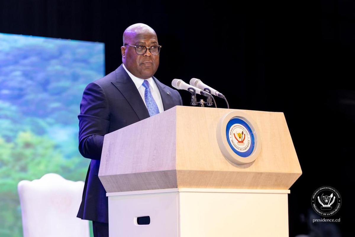Le Président Félix Tshisekedi  à l’ouverture de la première édition de la Semaine nationale du climat, le 27/10/2025<br />Présidence RDC 20251027231953056226_G4SdwG9W8AIonnT.jpg?imgmax=1200