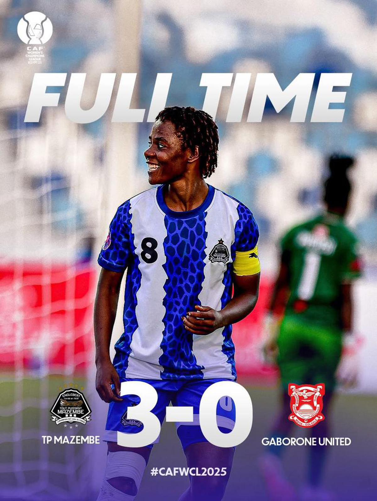 Affiche de la rencontre entre TP Mazembe et Gaborone United. <br />Mazembe