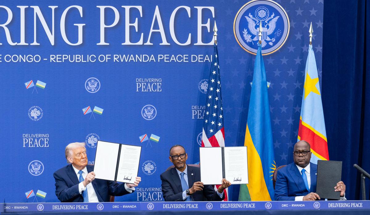 Signature de l’accord de paix entre la RDC et Rwanda jeudi 4 décembre 2025 à Washington<br />Droits tiers