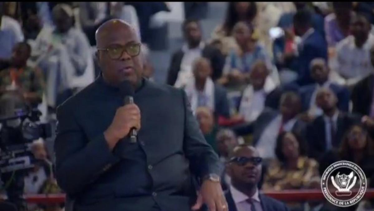 Le Président Félix Tshisekedi lors d'une causerie avec des jeunes, samedi 13 décembre 2025 à Kinshasa.<br />Photo PresidenceRDC