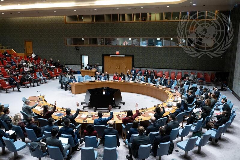 New-York, le 19 décembre 2025. Le Conseil de sécurité adopte à l’unanimité la résolution 2808 (2025) prorogeant jusqu’au 20 décembre 2026 le mandat de la Mission de l’Organisation des Nations unies pour la stabilisation en République démocratique du Congo (MONUSCO).<br />Photo UN