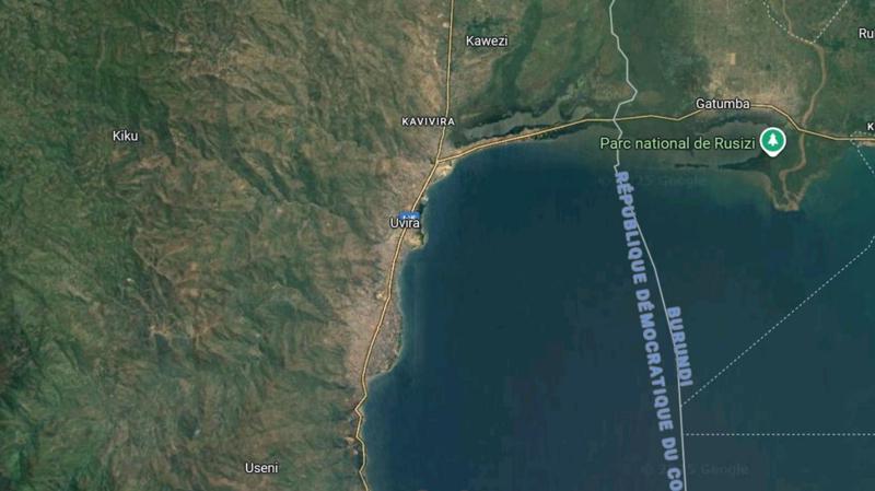 Map de la ville d'Uvira<br />
<br />Google Maps