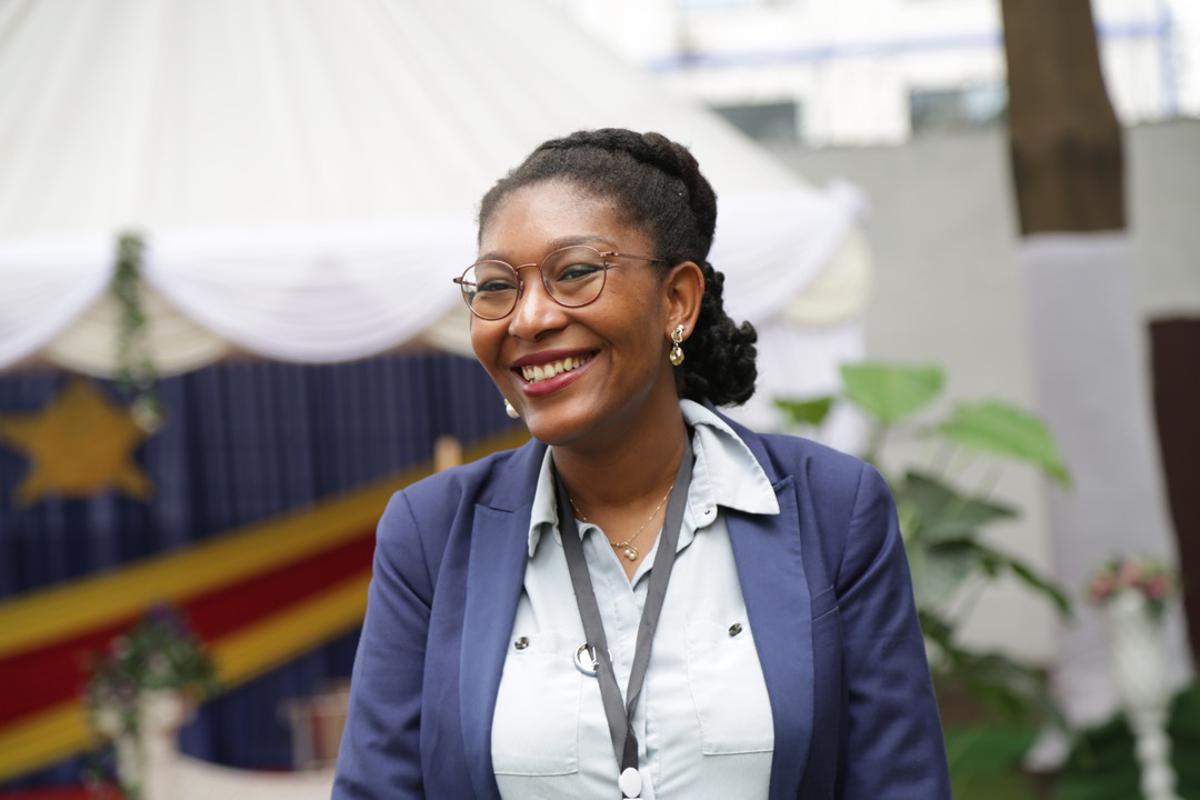 Yema Lumumba, chargée de communication de la Fondation Lumumba et petite-fille du héros national.<br />Photo/Droits Tiers.