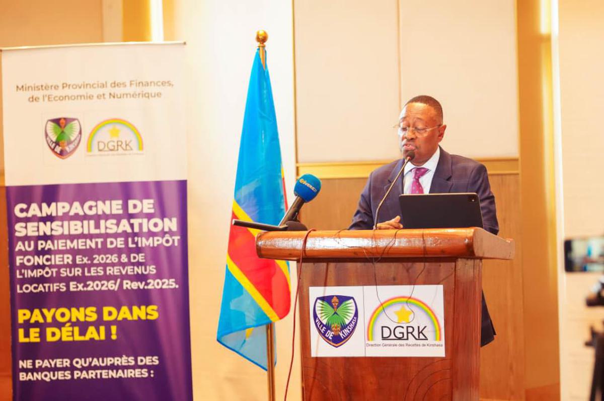 Lancement officiel de la campagne de sensibilisation au paiement de l’impôt foncier et des revenus locatifs à Kinshasa. Le 27 janvier 2026.<br />Photo gouvernorat de Kinshasa