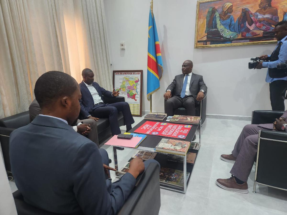 Echange entre le coordonnateur de la plate-forme LAMUKA, Martin Fayulu et le président du parti politique, Base Républicaine, Hugo Zala, mercredi 28 janvier 2026, à Kinshasa.<br />Photo/Droits Tiers 20260128192158238134_martin.jpg?imgmax=1200
