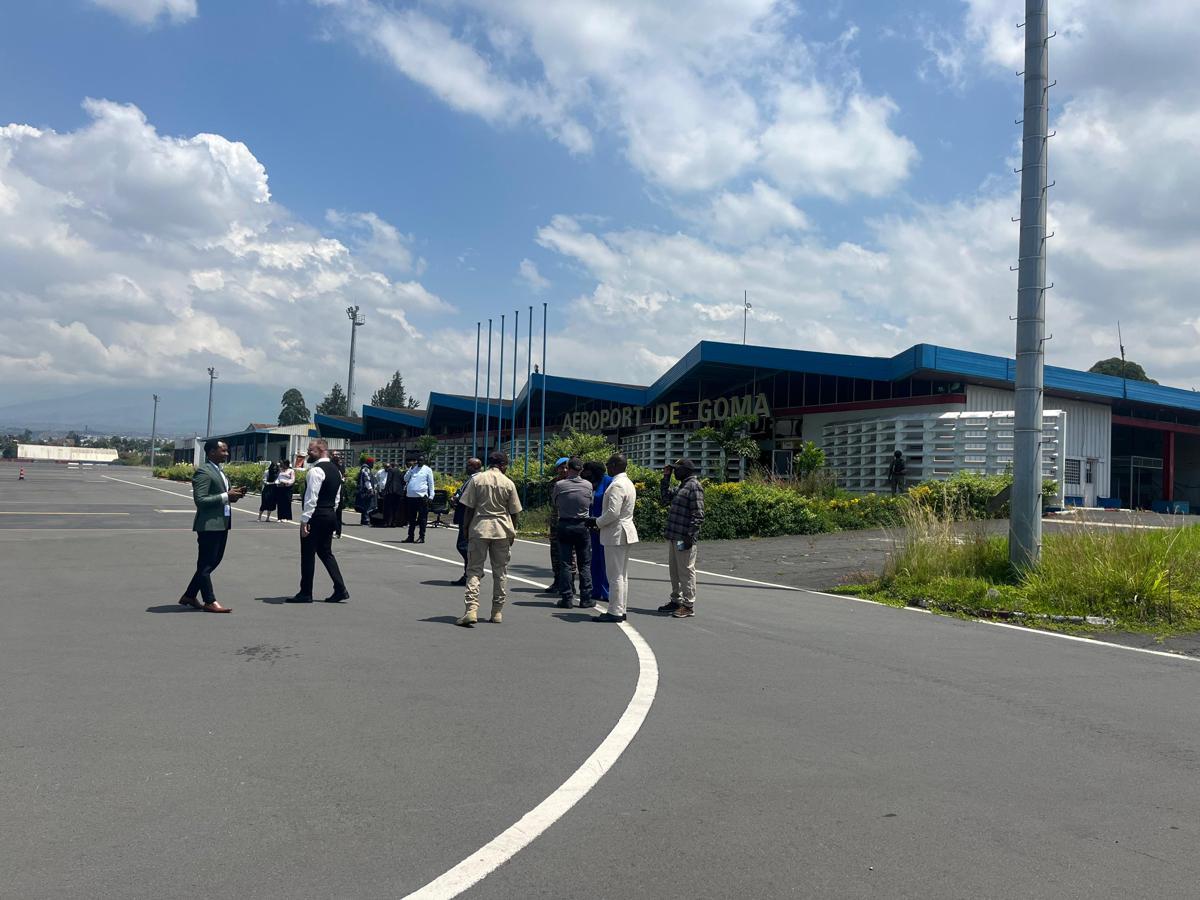 Atterrissage d’un hélicoptère de la MONUSCO à l’aéroport de Goma sous occupation du M23, le 12 février 2026<br />Bernardin Nyangi, Radio Okapi