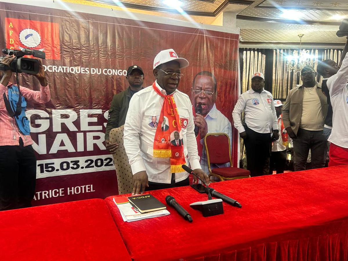 Modeste Bahati bénéficie d’un nouveau mandat de 5 ans à la tête de l’AFDC, lors du 4e congrès ordinaire à Kinshasa le 15 mars<br />Blaise Shindani, Radio Okapi