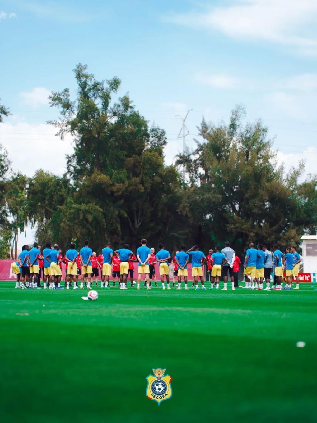 Les Léopards de la RDC lors d'une séance d'entrainement, lundi 30 mars 2026, au Mexique.<br />Photo/Cellcom FECOFA.