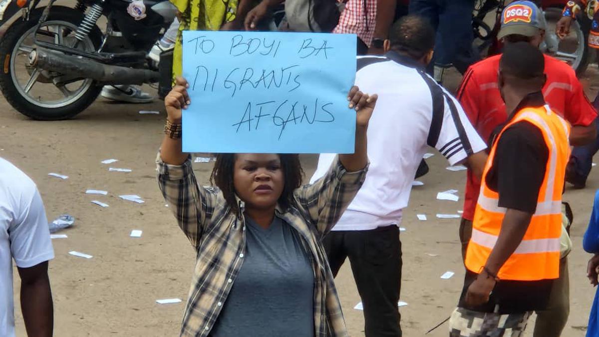 Demonstration by the Envol party against the reception of migrants in the DRC