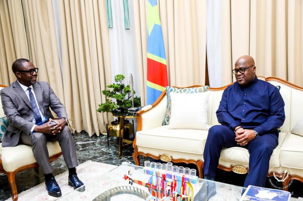 Le Chef de l'Etat, Félix Tshisekedi a accordé audience, mercredi 27 mai 2026, au nouveau comité de la Fédération congolaise de football association (FECOFA), à la Cité de l'UA.<br />Photo/Cellcom Présidence de la Rép.