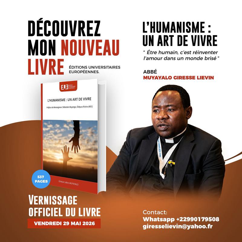 Humanisme, un art de vivre de l’abbé Muyayalo Giresse Lievin<br />Photo/Droits Tiers.