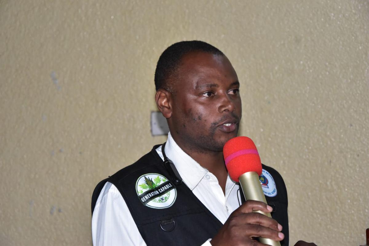 Samuel Do Sekanabo, président du parlement des jeunes de Beni.<br />Radio Okapi/Marc Maro Fimbo
