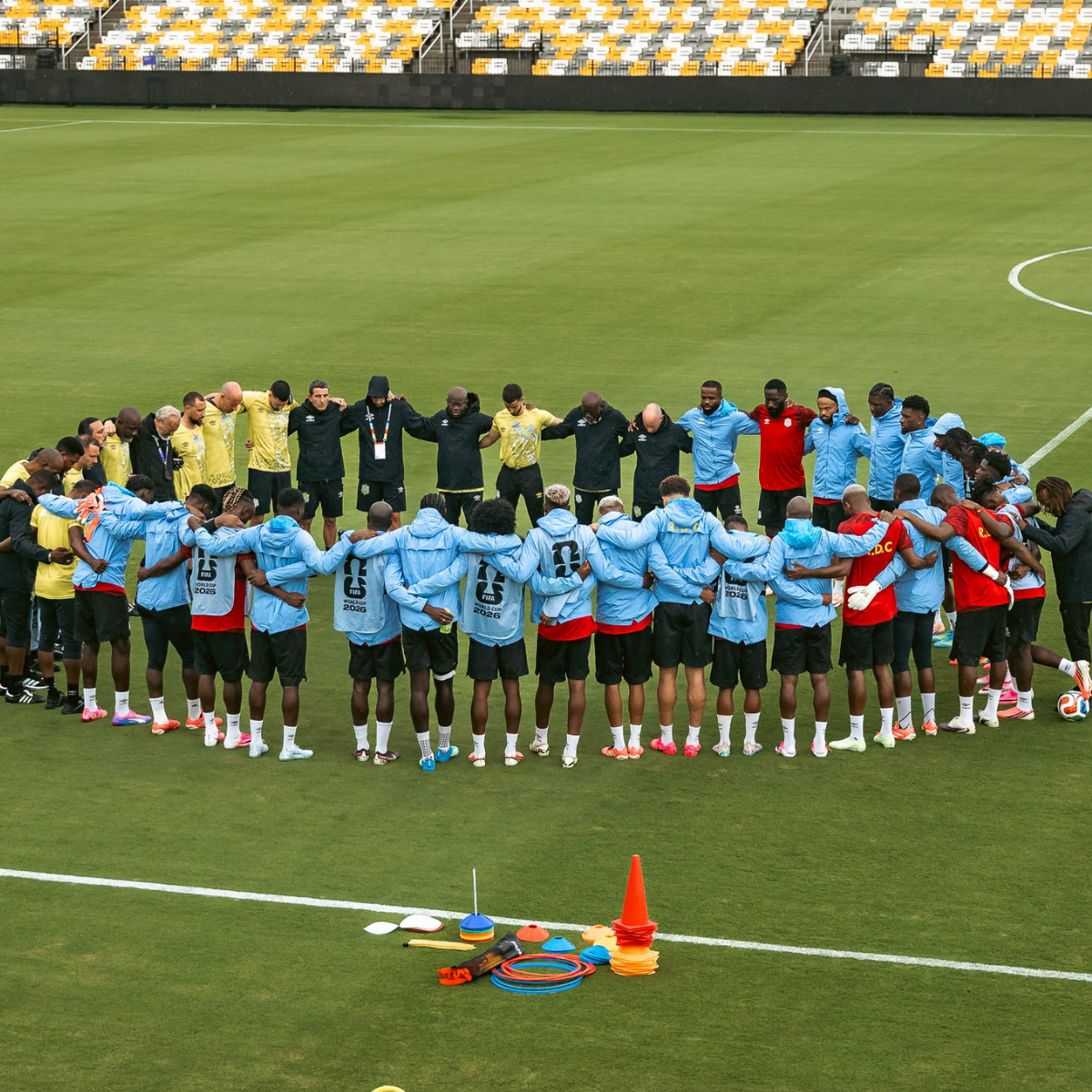 Quatrième séance d'entrainenement des Léopards à Houston aux USA, le 16 juin 2026.<br />
<br />Photo/FECOFA