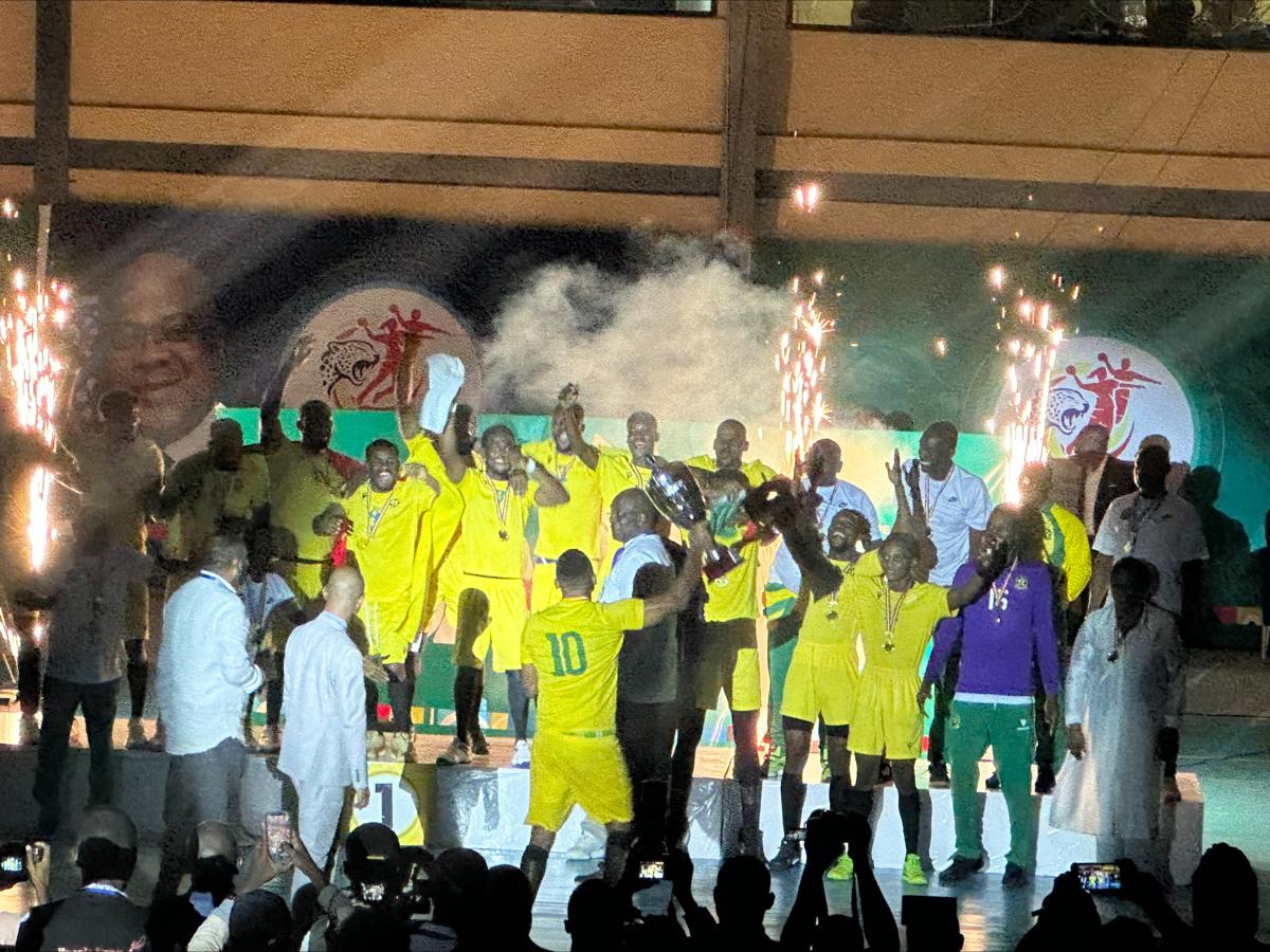 Les joueurs du club de handball « Etoile du Congo » sacré champion d’Afrique, le 14 juillet 2026 à Kinshasa.<br />Radio Okapi/ph Vanessa Nkongolo