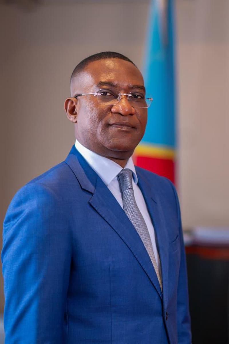 Guylain Nyembo, Ministre d'Etat en charge du Plan et Coordination de l'Aide au Développement en RDC.<br />Droits tiers