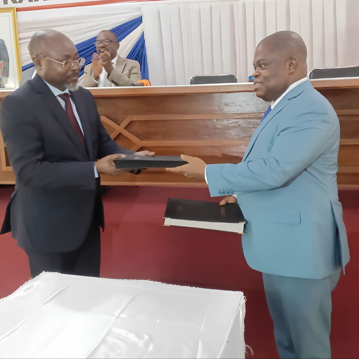 Signature à Kindu, le 5 août 2026, du mémorandum d'entente entre le Maniema et la Tanzanie pour une barge de 500 tonnes<br />Florence Kiza, Radio Okapi