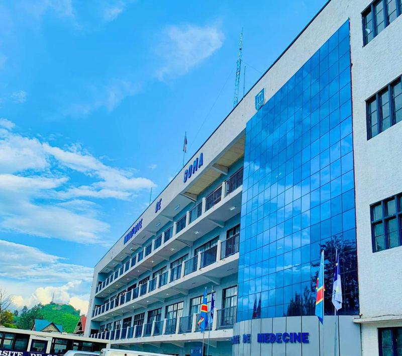 Façade principale de l'Université de Goma (UNIGOM) au Nord-Kivu. Mai 2025<br />
<br />Photo UNIGOM