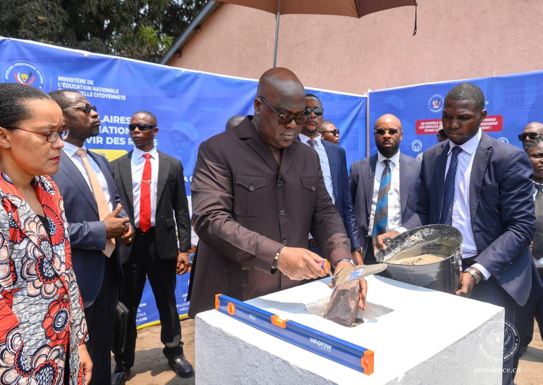 President Tshisekedi launches the construction of a school canteen in Kinshasa