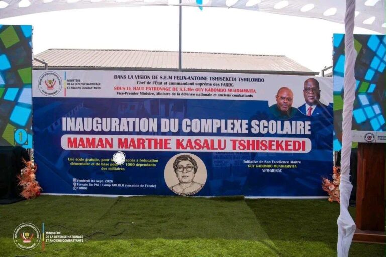 Inauguration of a new public school complex at the Kokolo military camp in Kinshasa