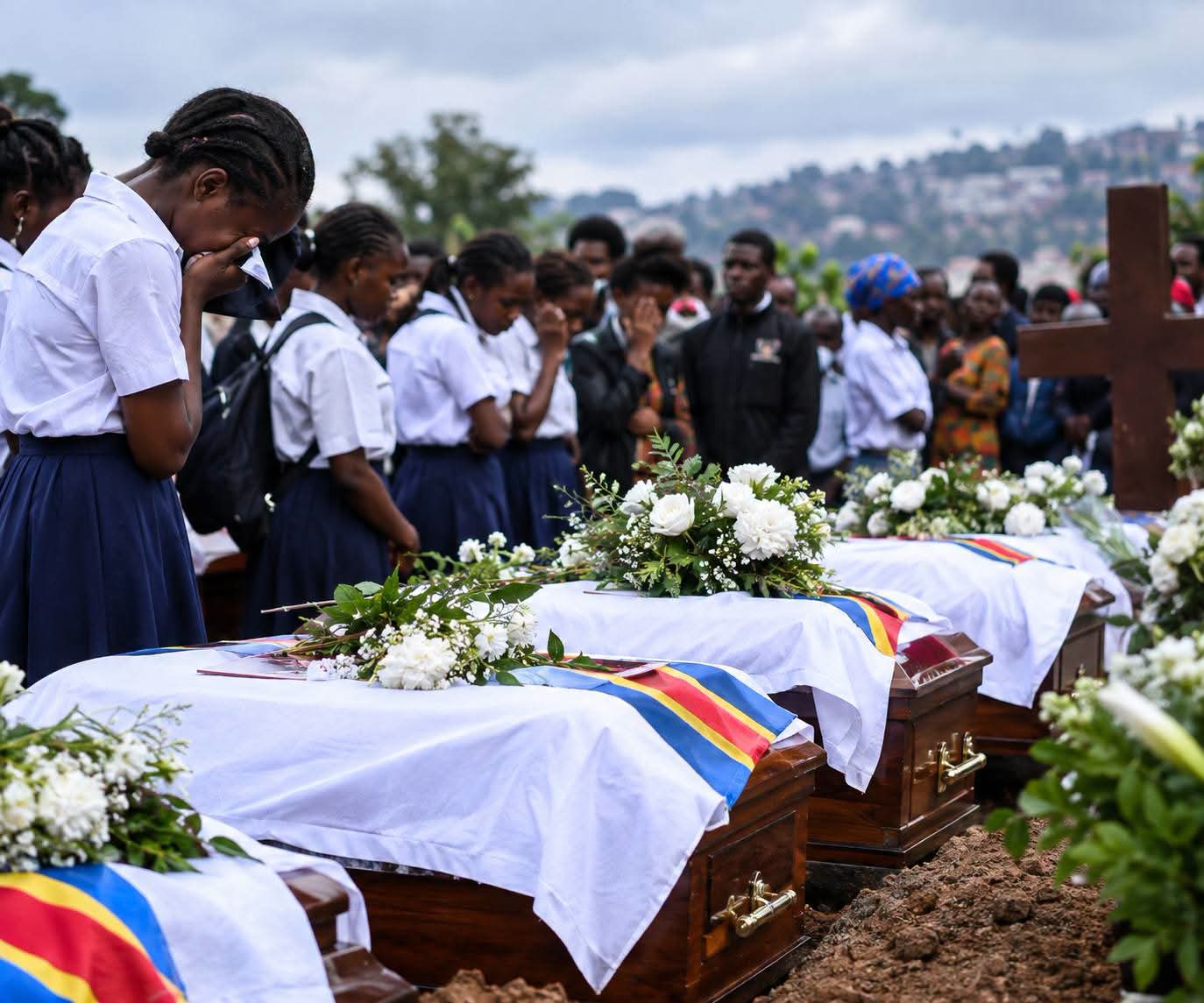27 students victims of the Furaha and Ujamaa school fire buried in Bukavu