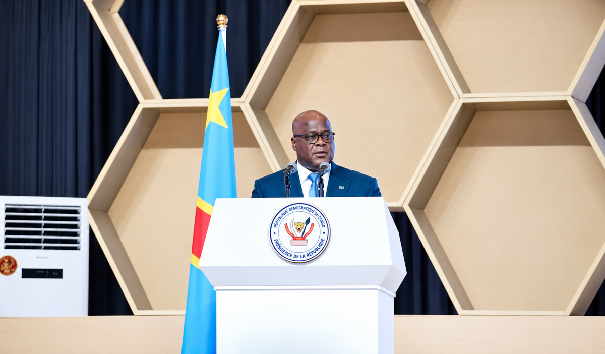 Cérémonie d'ouverture de la 12e édition d'EXPOBETON RDC présidée par le Chef de l'Etat, Félix Antoine Tshisekedi Tshilombo à Kinshasa, Mercredi 7 octobre 2026<br />Radio Okapi/Ph. Jean Marc MATWAKI