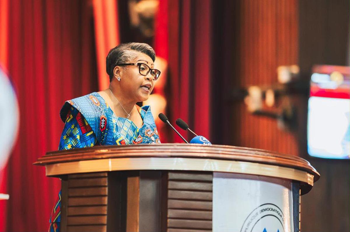 Judith Suminwa présente le projet de loi de finances pour l'exercice 2027 devant l'Assemblée nationale, le 29 octobre 2026<br />Celcom Primature